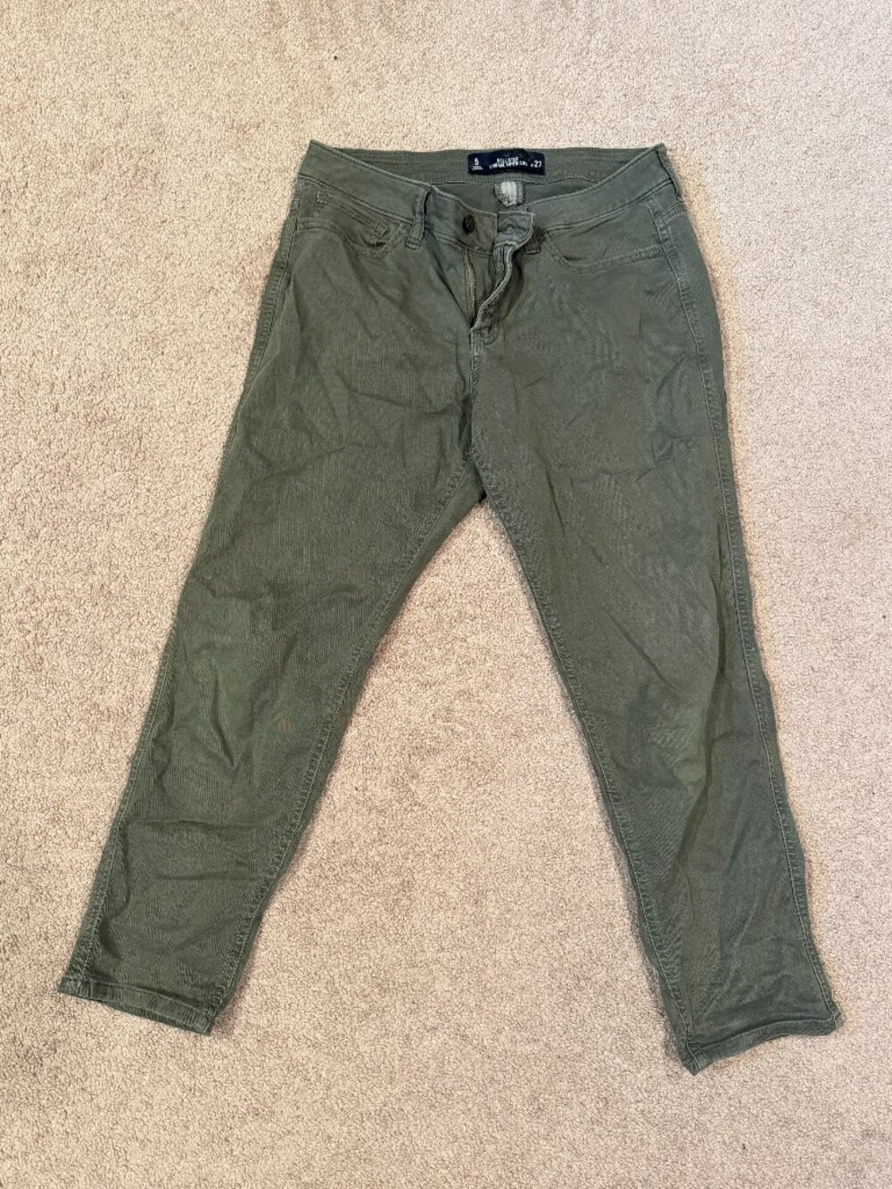 HOLLISTER VINTAGE BOYFRIEND JEANS FOREST GREEN JUNIORS 5